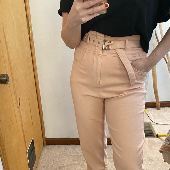 GAP High Waist Belted Blush Utility Khaki Pants - Picture 9 of 14